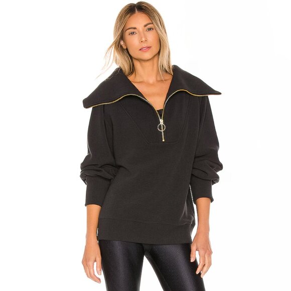 Varley Vine Half Zip Pullover Sweater in Black Size XS - Picture 1 of 6